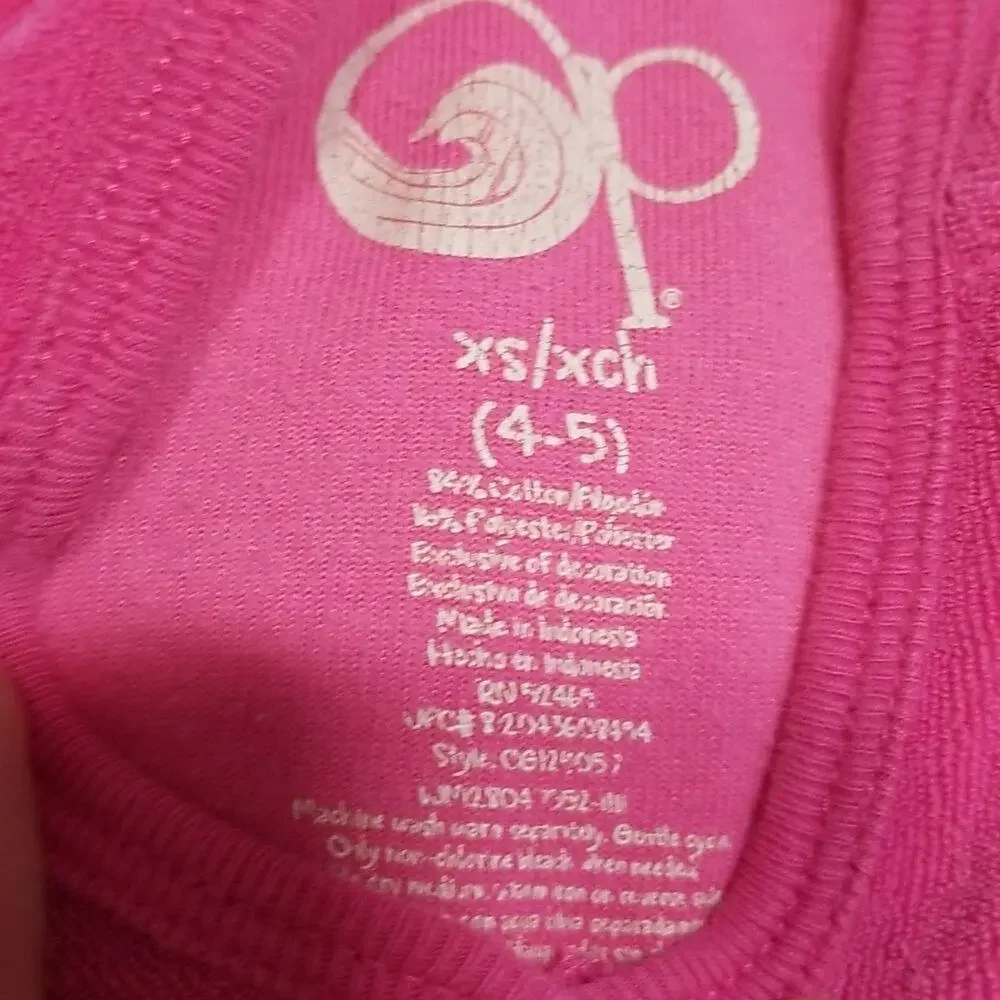 OP Girls Pink Hooded Terry Cloth Swim Coverup Dress XS 4-5 Beach Pool
